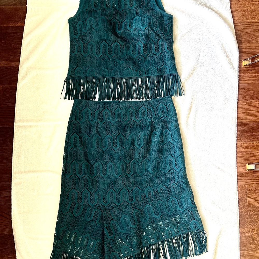 Nanette Lepore Turquoise Lace Dress 2 peice
